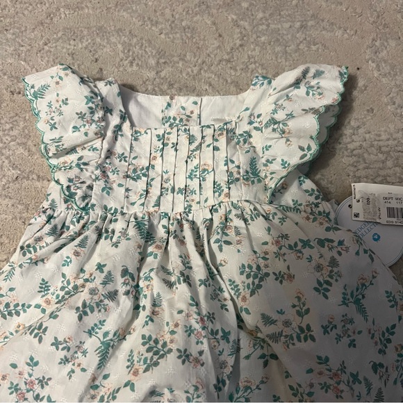 Cotton Flower Print Cottage EdgeHill Collection 6 months girl dress - Picture 2 of 9